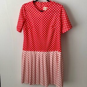 Vintage 1960’s Holly Hill by Levin & Co Dress Red White Polka Dot Womens Size 14